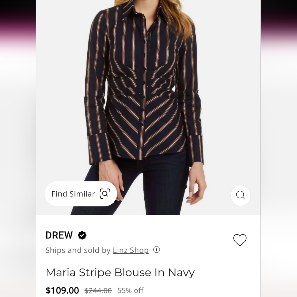 Drew Maria Stripe Blouse size M